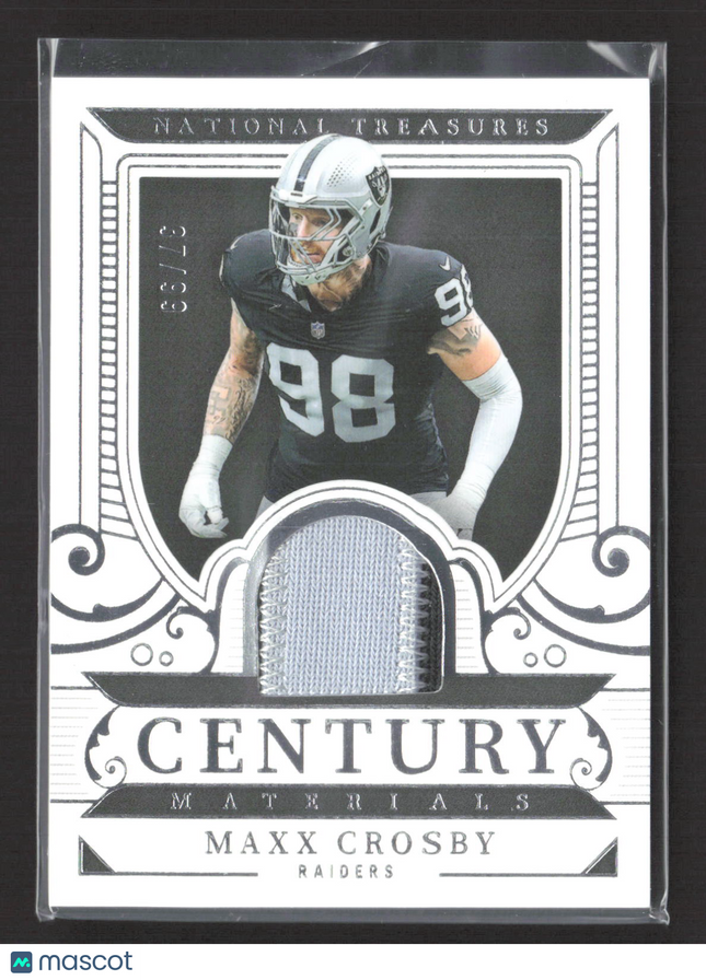 2026 Panini National Treasures Century Materials Maxx Crosby #CM-MCY /99 Patch
