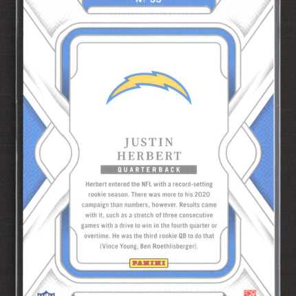 2025 Panini National Treasures Justin Herbert #55 17/99