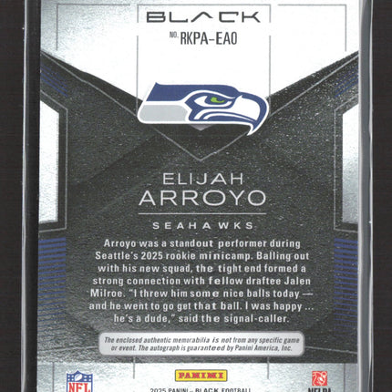 2025 Panini Black Football Elijah Arroyo #RKPA-EAO RC Patch Auto /199