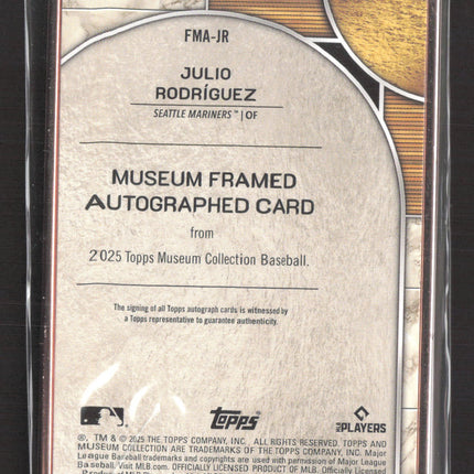 2025 Topps Museum Collection Julio Rodriguez #FMA-JR Framed 06/35 Auto
