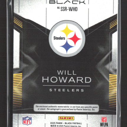 2025 Panini Black Sizeable Signatures Will Howard #SSR-WHD RC Jersey Auto /99