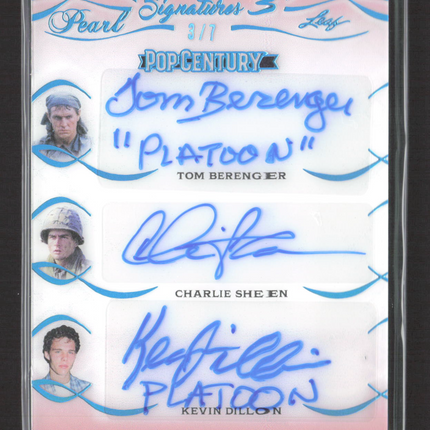 2024 Leaf Pop Century Pearl Charlie Sheen Tom Berenger Kevin Dillon 3/7 Auto