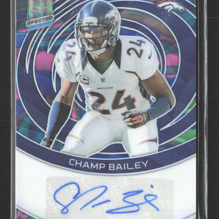2023 Panini Spectra Prizm Champ Bailey #SIG-CBA /4 Auto neon marble