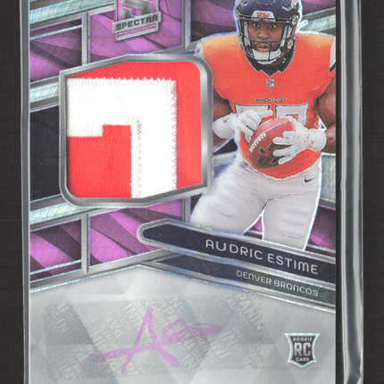 2024 Panini Spectra Prizm Audric Estime #220 Pink Patch RC Auto /25