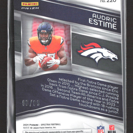 2024 Panini Spectra Prizm Audric Estime #220 Patch RC /99 Auto