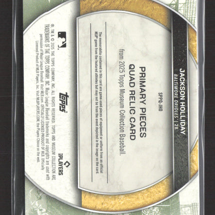 2025 Topps Museum Primary Pieces Jackson Holliday #SPPQ-JHO 24/75 Jersey