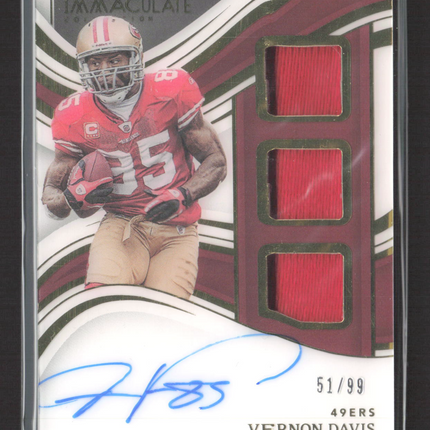 2023 Panini Immaculate Collection Vernon Davis #PC-VDA Triple Patch 51/99 Auto