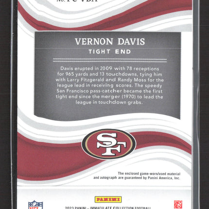 2023 Panini Immaculate Collection Vernon Davis #PC-VDA Triple Patch 51/99 Auto