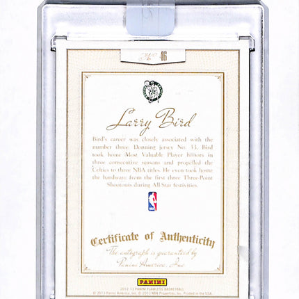 2012 Panini Flawless Larry Bird #46 02/15 Ruby Auto