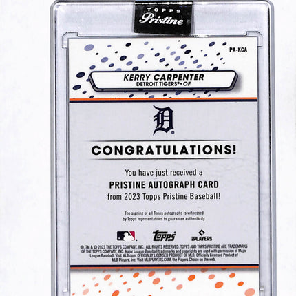 2023 Topps Pristine Kerry Carpenter #PA-KCA RC Auto