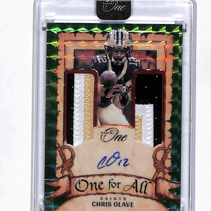 2024 Panini One One for All Chris Olave #343 Green Prizm Patch 16/49 Auto