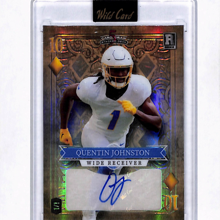 2023 Wild Card 5 Card Draw Stacked Deck Quentin Johnston #SD-QJA Gold 1/1 Auto