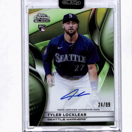2025 Topps Chrome Black Tyler Locklear #CBA-TL Green 24/99 RC Auto
