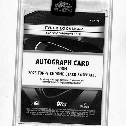 2025 Topps Chrome Black Tyler Locklear #CBA-TL Green 24/99 RC Auto