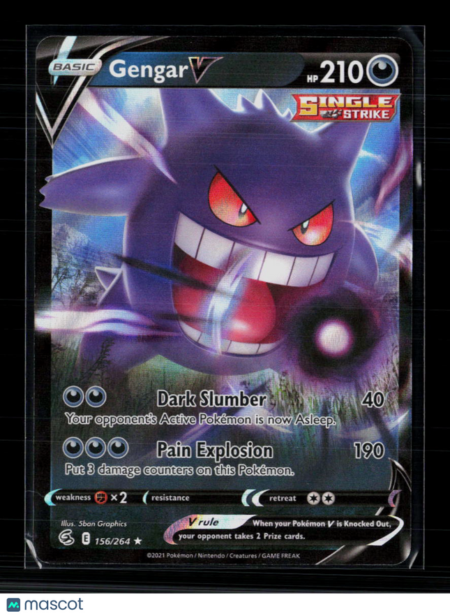 Pokemon 2021 Fusion Strike Gengar V #156/264