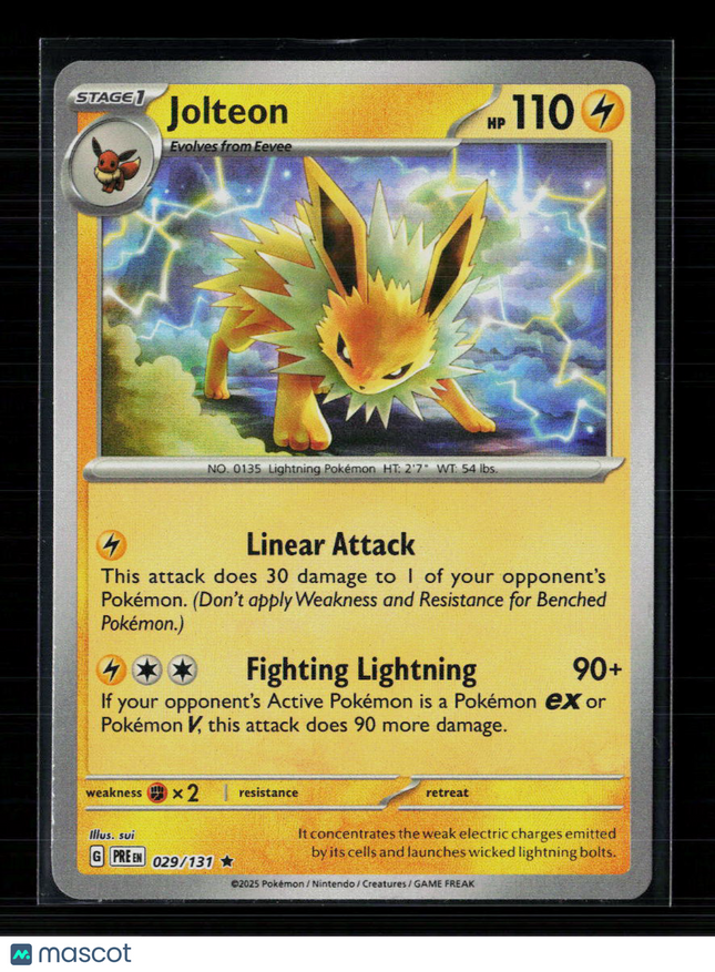 Pokemon 2025 Prismatic Evolutions Jolteon #29/131 Pokeball