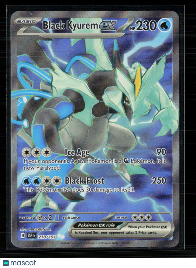 Pokemon 2024 Surging Sparks Black Kyurem EX SAR #218/191