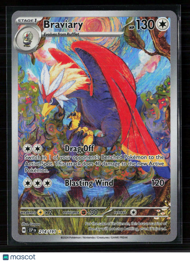 Pokemon 2024 Surging Sparks Braviary #214/191