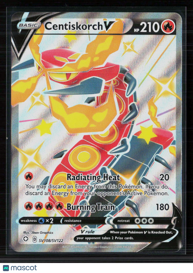 Pokemon 2021 Shining Fates Centiskorch V FA SSR #SV108/SV122