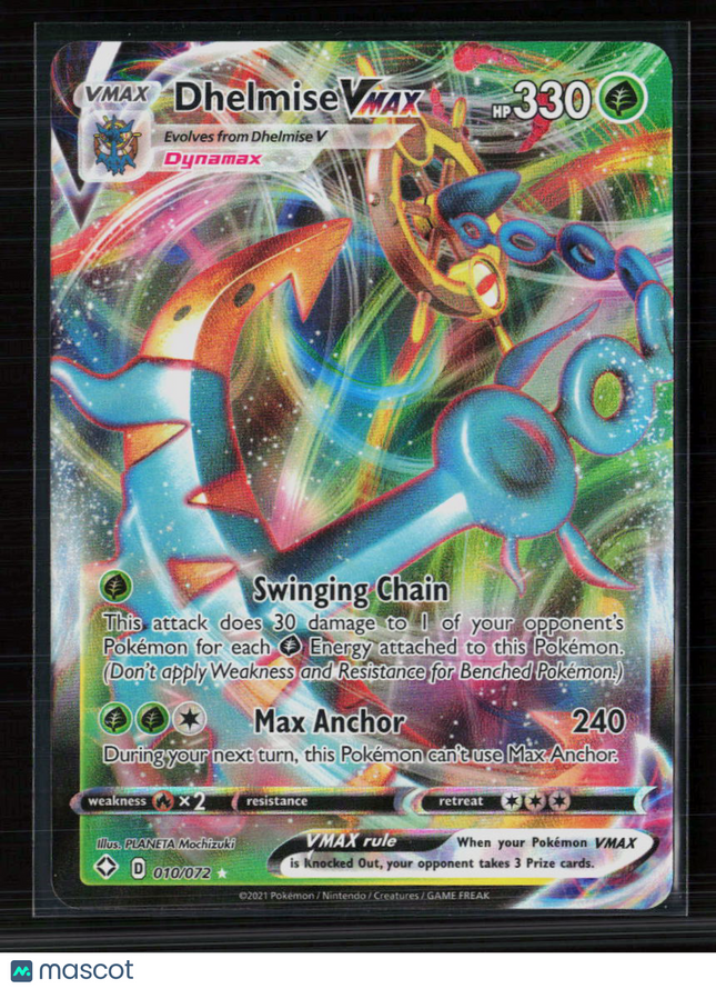 Pokemon 2021 Shining Fates Dhelmise VMAX RRR #10/72