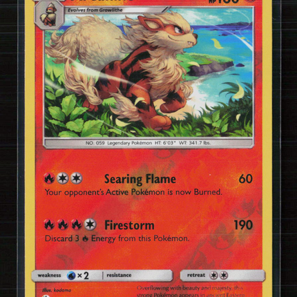 Pokemon 2017 Sun & Moon Arcanine Reverse Holo #22/149