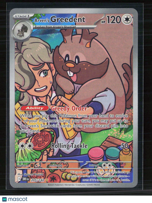 Pokemon 2025 Scarlet & Violet Journey Together Arven's Greedent #205/182