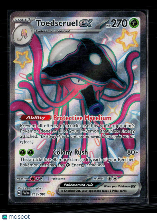 Pokemon 2024 Paldean Fates Toedscruel EX SSR #213/91
