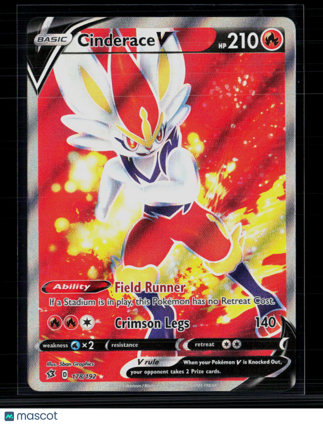 Pokemon 2020 Rebel Clash Cinderace V FA #178/192