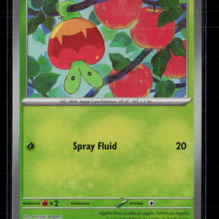 Pokemon 2025 Scarlet & Violet Pre-release Applin #9/131 Masterball