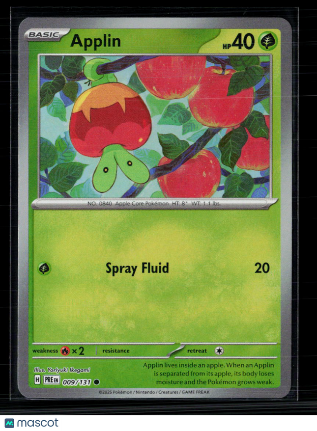 Pokemon 2025 Scarlet & Violet Pre-release Applin #9/131 Masterball