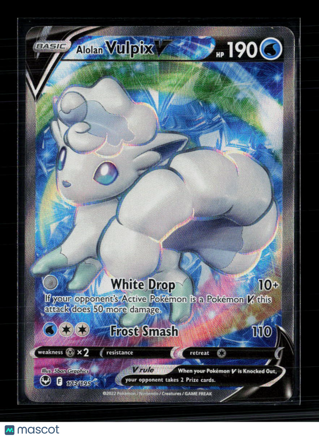 Pokemon 2022 Silver Tempest Alolan Vulpix V FA #173/195