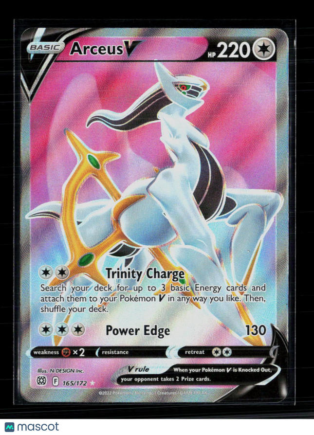 Pokemon 2022 Brilliant Stars Arceus V SR FA #165/172