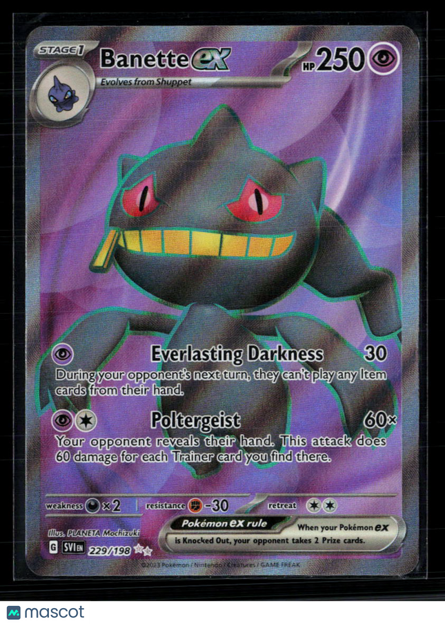 Pokemon 2023 Scarlet & Violet Banette EX FA #229/198