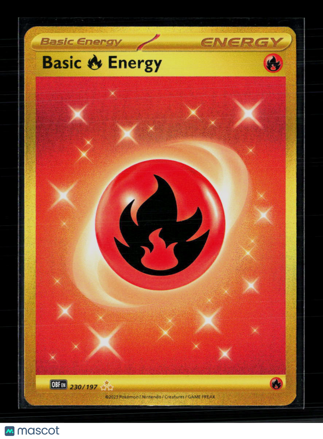 Pokemon 2023 Obsidian Flames Basic Fire Energy HR #230/197