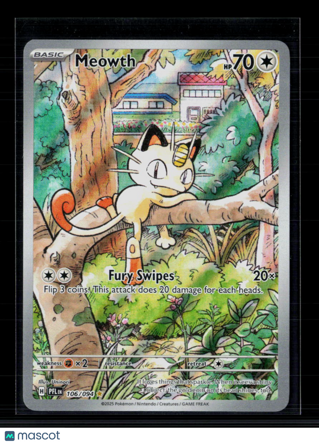 Pokemon 2025 Scarlet & Violet White Flare Meowth #106/94