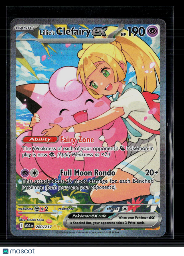 Pokemon 2026 Mega Evolution – Ascended Heroes Lillie's Clefairy EX SAR #280/217