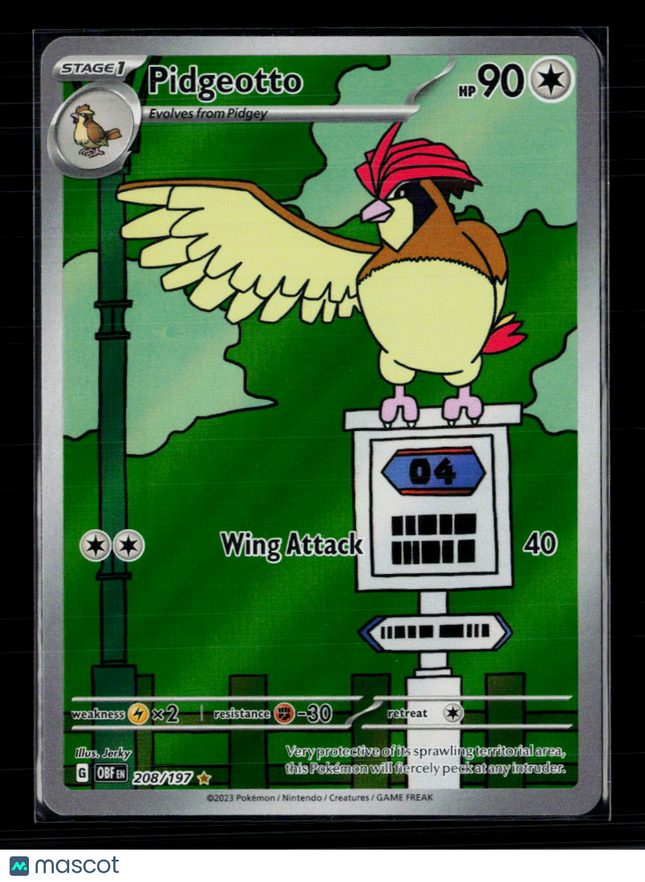 Pokemon 2023 Obsidian Flames Pidgeotto #208/197