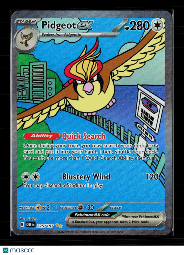 Pokemon 2023 Obsidian Flames Pidgeot EX SAR #225/197
