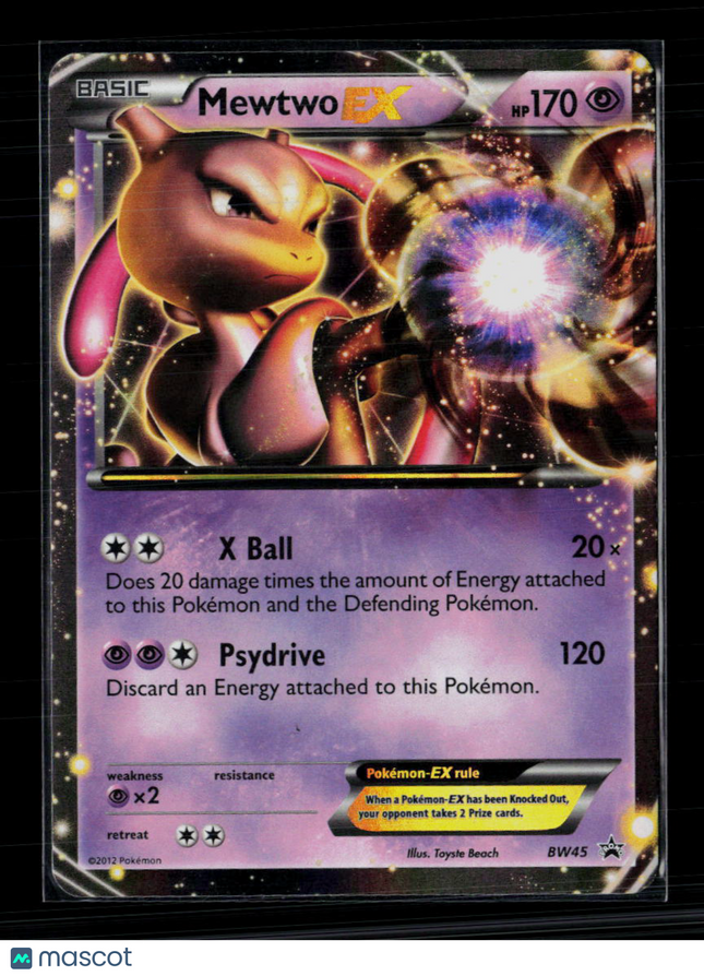 Pokemon 2012 Black & White Mewtwo EX #BW45