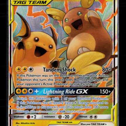 Pokemon 2019 Unified Minds Raichu & Alolan Raichu GX #54/236