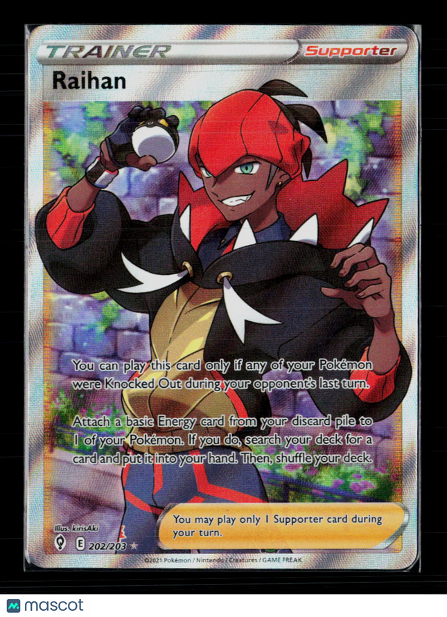 Pokemon 2021 Evolving Skies Raihan SR FA #202/203