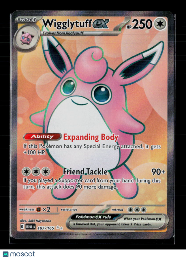 Pokemon 2023 Scarlet & Violet 151 Wigglytuff EX UR FA #187/165