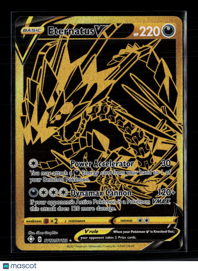 Pokemon 2021 Shining Fates Eternatus V Gold UR #SV121/SV122