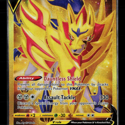 Pokemon 2020 Sword & Shield Zamazenta V Gold UR #212/202