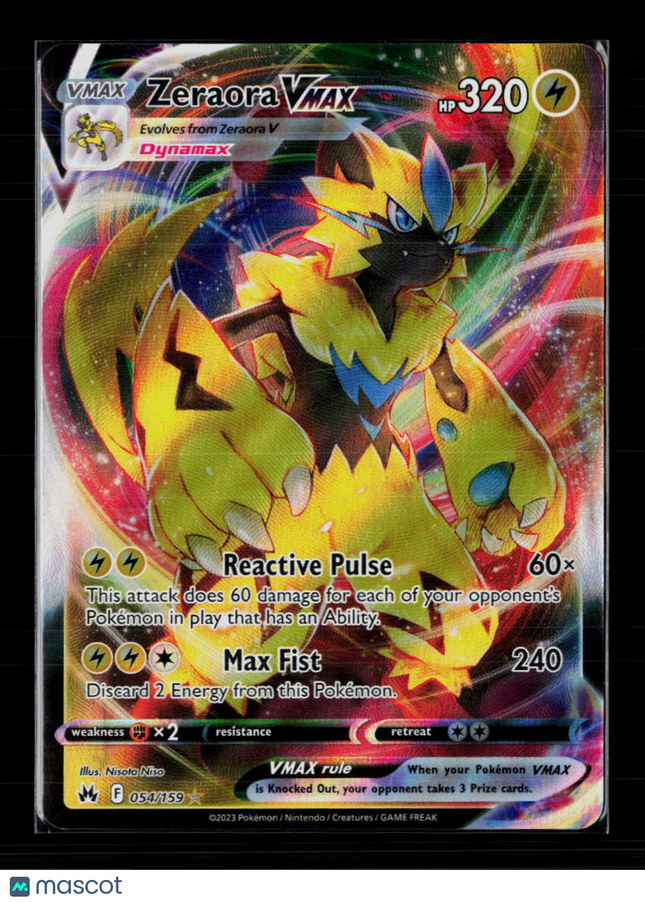 Pokemon 2023 Crown Zenith Zeraora VMAX #54/159