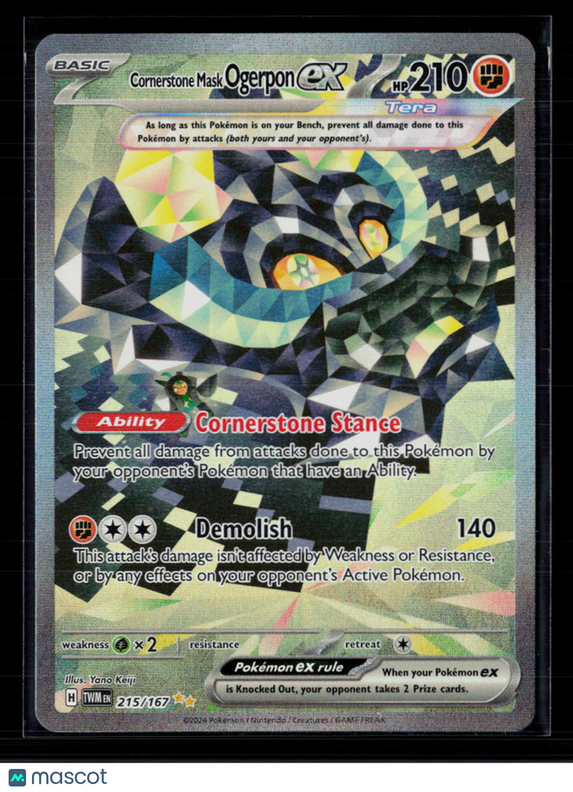 Pokemon 2024 Twilight Masquerade Cornerstone Mask Ogerpon EX SAR #215/167