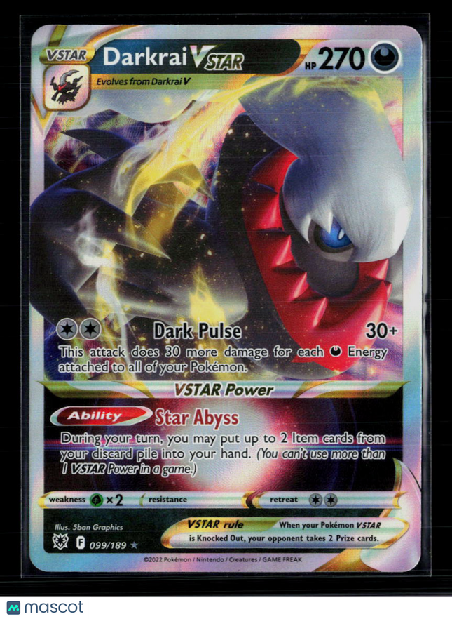 Pokemon 2022 Astral Radiance Darkrai VSTAR #99/189