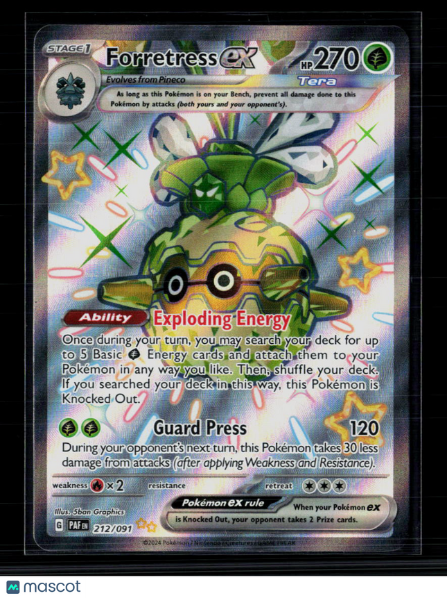 Pokemon 2024 Paldean Fates Forretress EX SSR #212/91