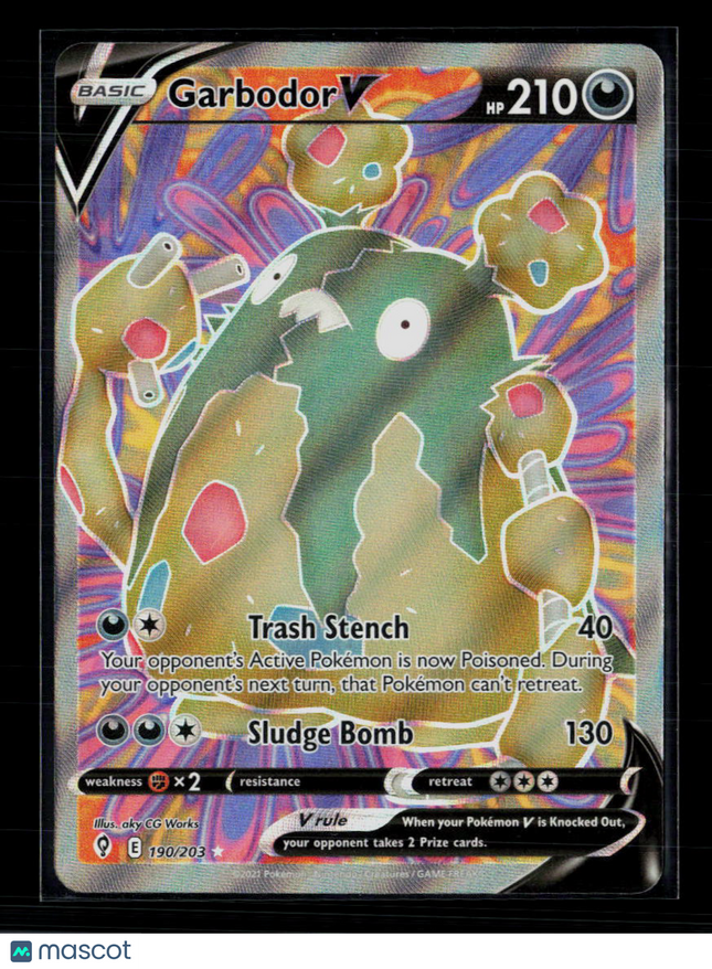 Pokemon 2021 Evolving Skies Garbodor V FA #190/203