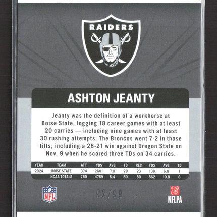 2025 Panini Revolution Football Ashton Jeanty #202 Fractal RC 02/99